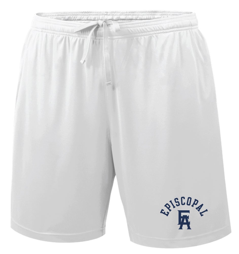 Men s ES Sports 7 Athletic Shorts White Episcopal Academy Kutteh School Store